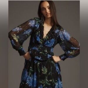 The Odetta Ruffled V Neck Dress